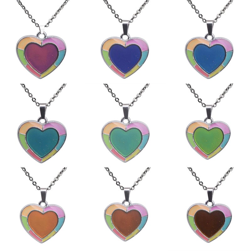 FM FM42 Temperature Sensing Color Changing Heart Pendant Necklace with Glow in the Dark Frame ZN1314 - Image 3